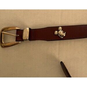 Vintage 90s Brighton Disney Leather Character Concho Belt Brown Size 28 7027M